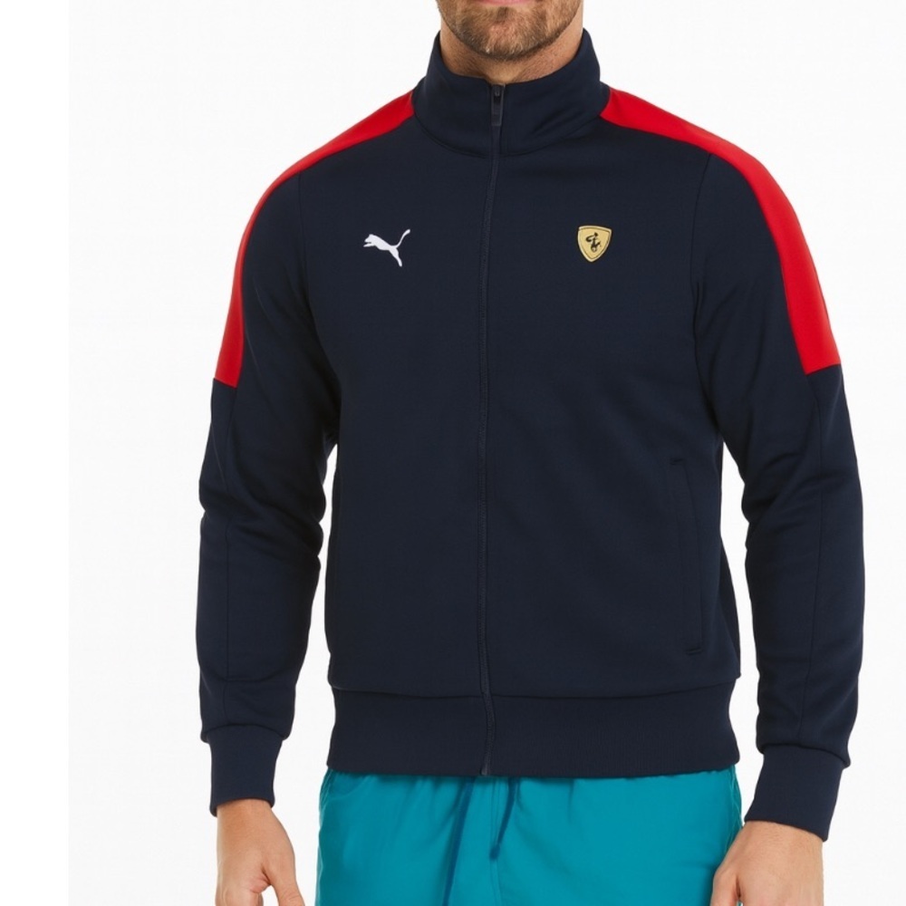 Puma Men's Navy Blue and Red Performance Jacket